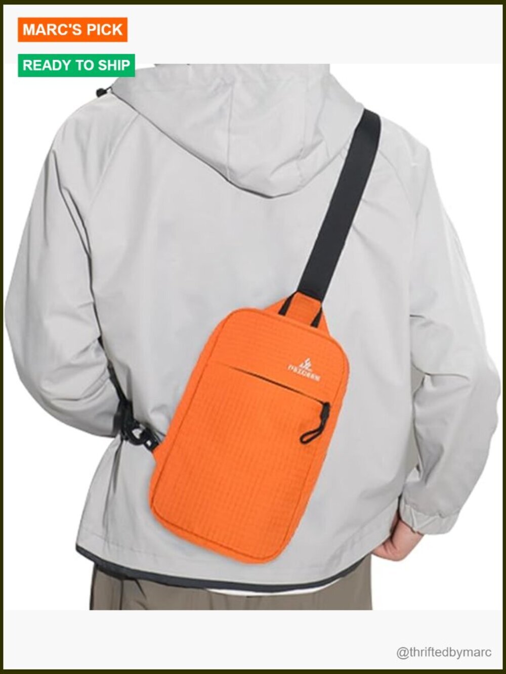 Small Waterproof Nylon Sling Bag Crossbody Daypack with Adjustable Strap